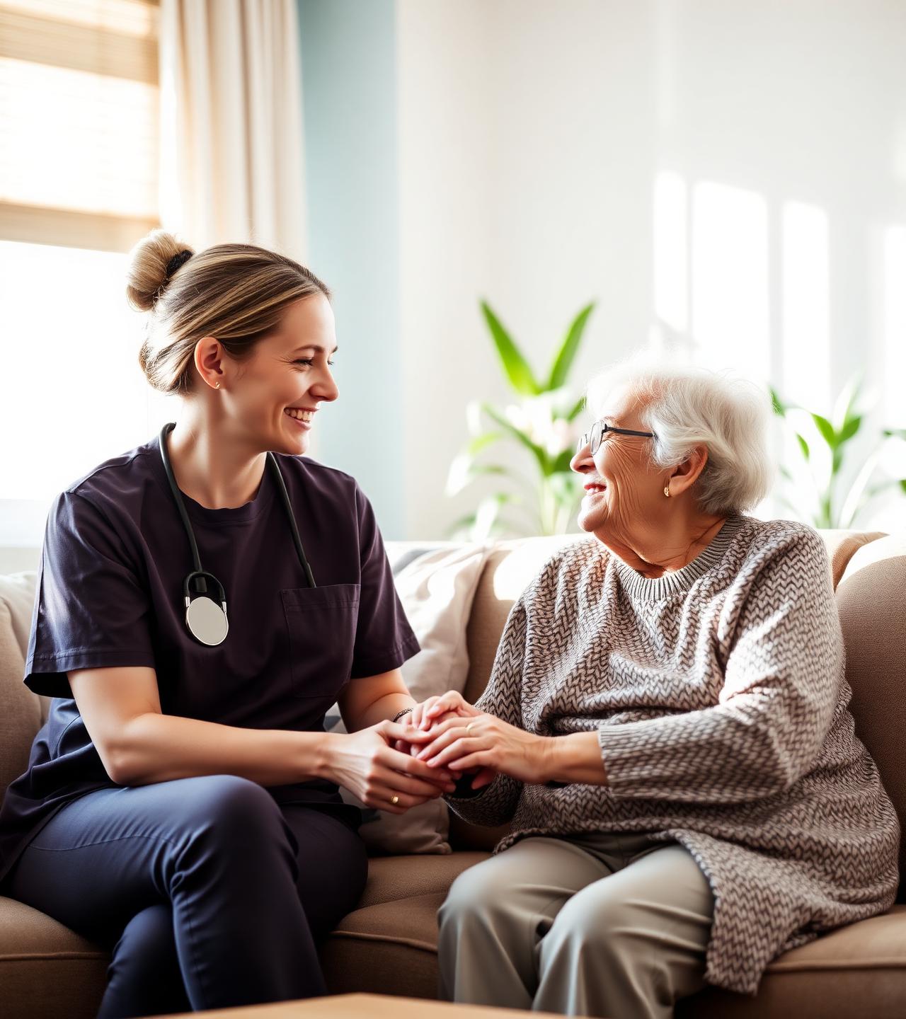 Essential Life Care support worker with a client at home