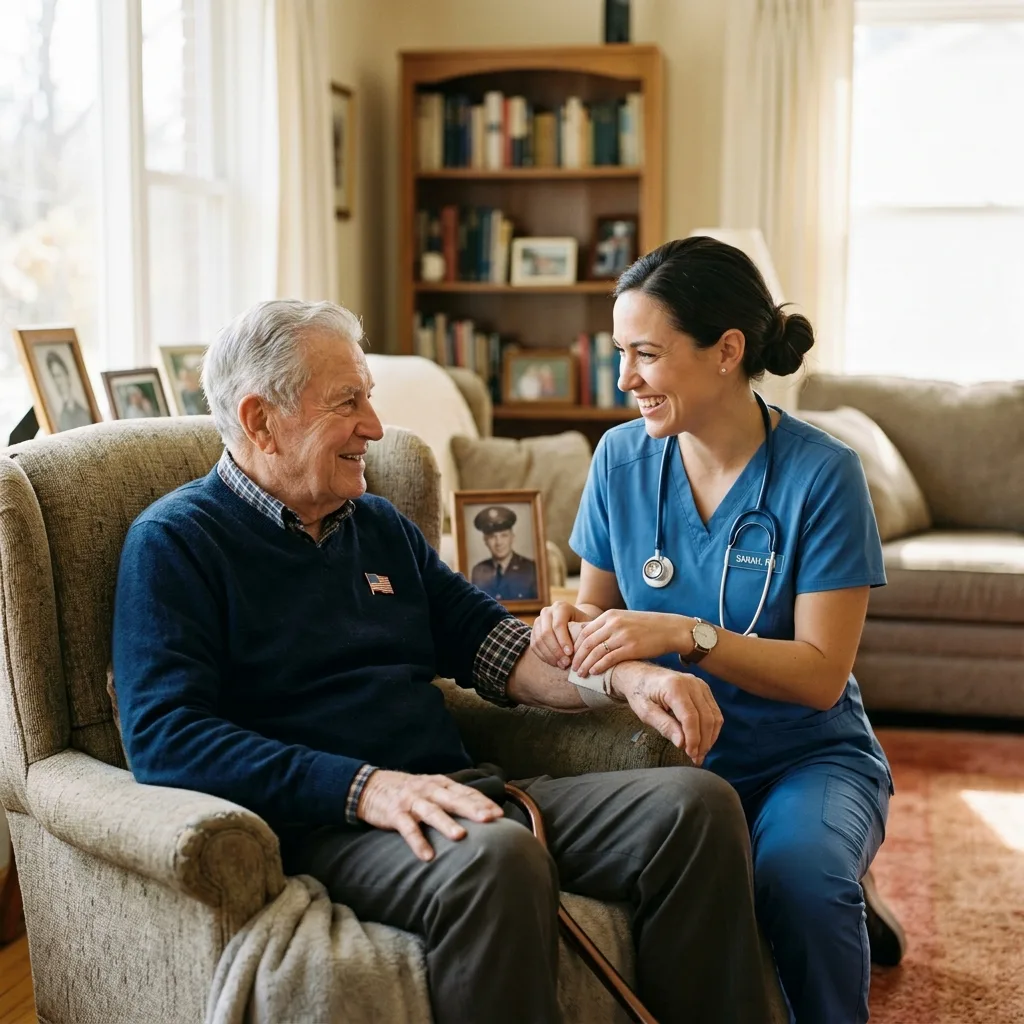 Nurse providing compassionate care at home